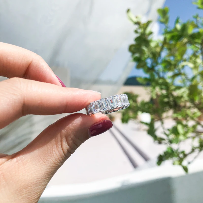 Best Selling Classics Design CZ cubic zircon Ring 925 Silver Sterling Wedding Eternity ring Women Gift Party