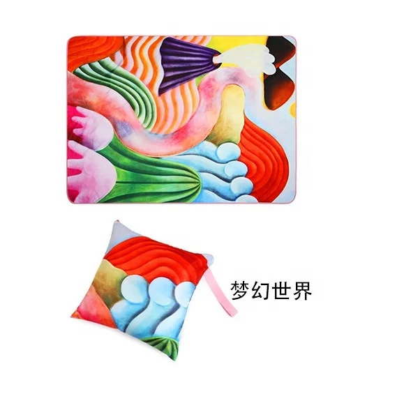 Portable Outdoor Folding Recycled Polyester Pvc Blue Voited Picnic Carpet Mat