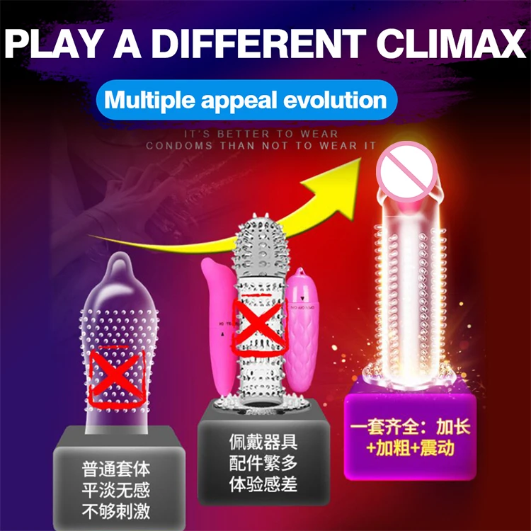 Realistic Transparent Silicon Penis Sleeve Crystal Condom Penis Sleeve Sex Toy For Men Cock