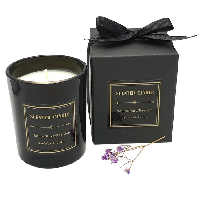
Custom Luxury Black Jar Lid Candle 