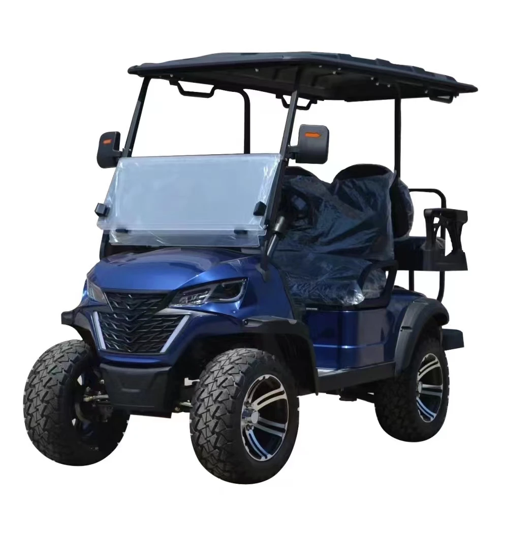 Factory Outlet Cheapest Black color 72v 5kw lithium battery powered 4 seater electric outdoor cart