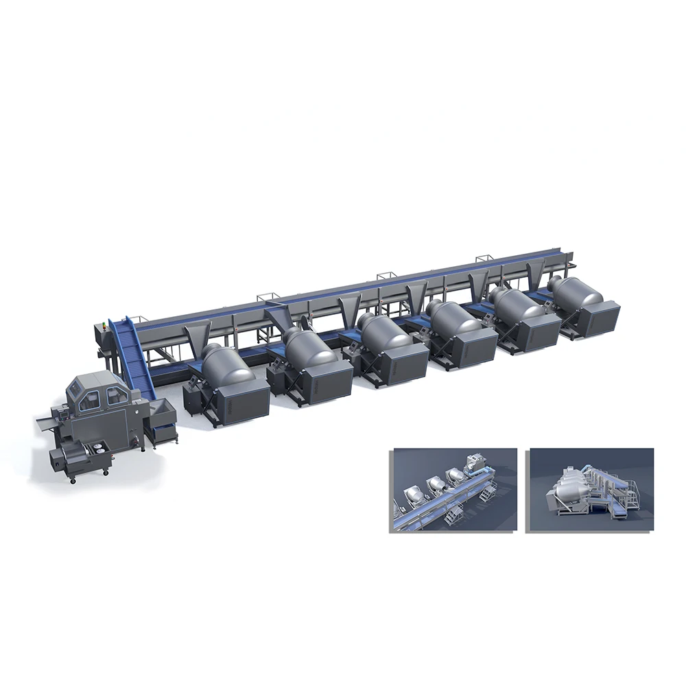 Large heavy full automatic electric vacuum meat tumblers production line machine