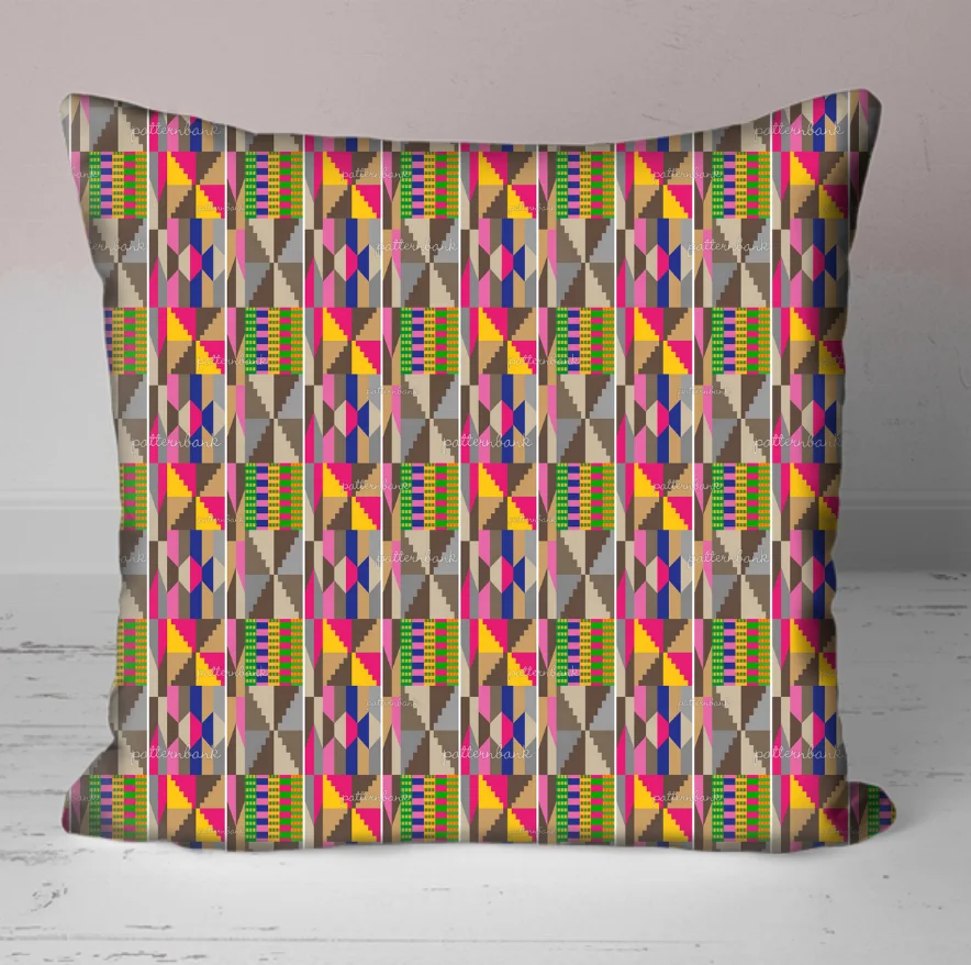 
Luluandlucy African Art Kente Pattern cushion pillow covers 