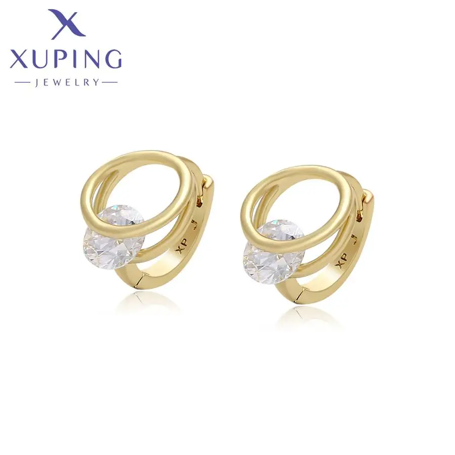 X000787946 XUPING ювелирные изделия 14K золото модные серьги-кольца оптом женские синтетические циркониевые серьги