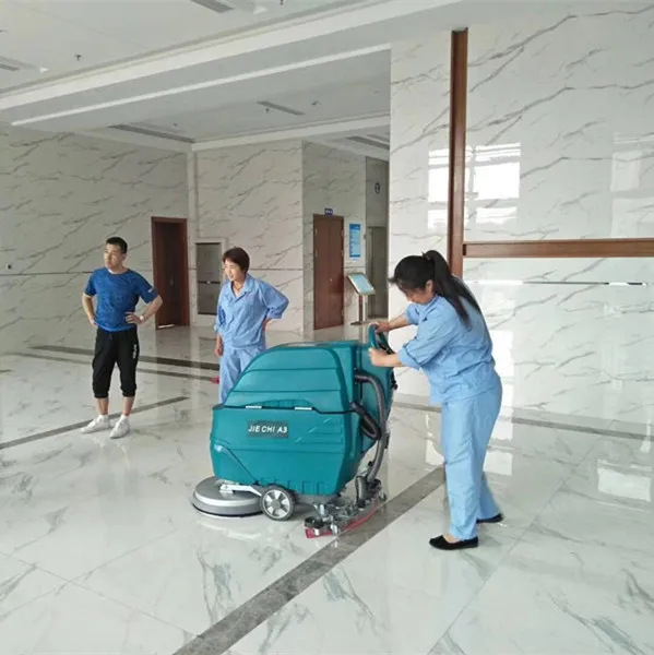 China Certificate China electrical ceramic auto scrubber with squeegee floor washing cleaning machine