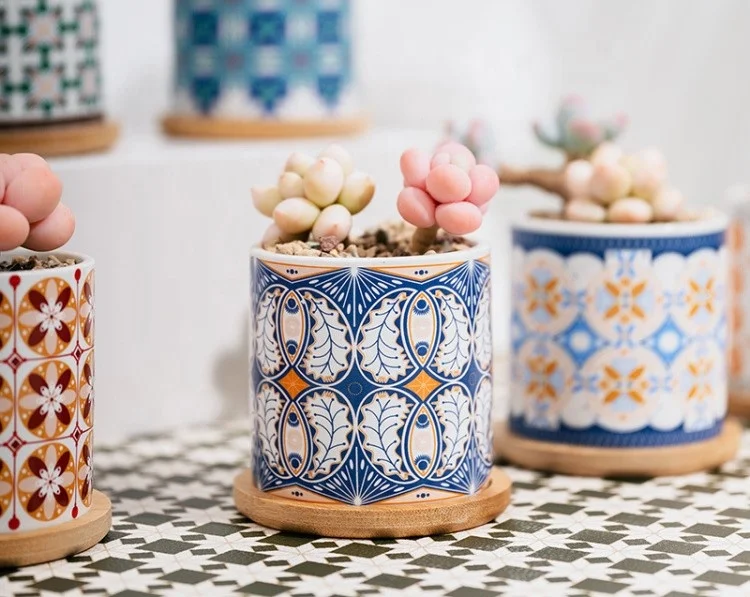 Northern European flowerpot ceramic meat pot European simple foreign trade wholesale flowerpot Amazon cross-border hot sale