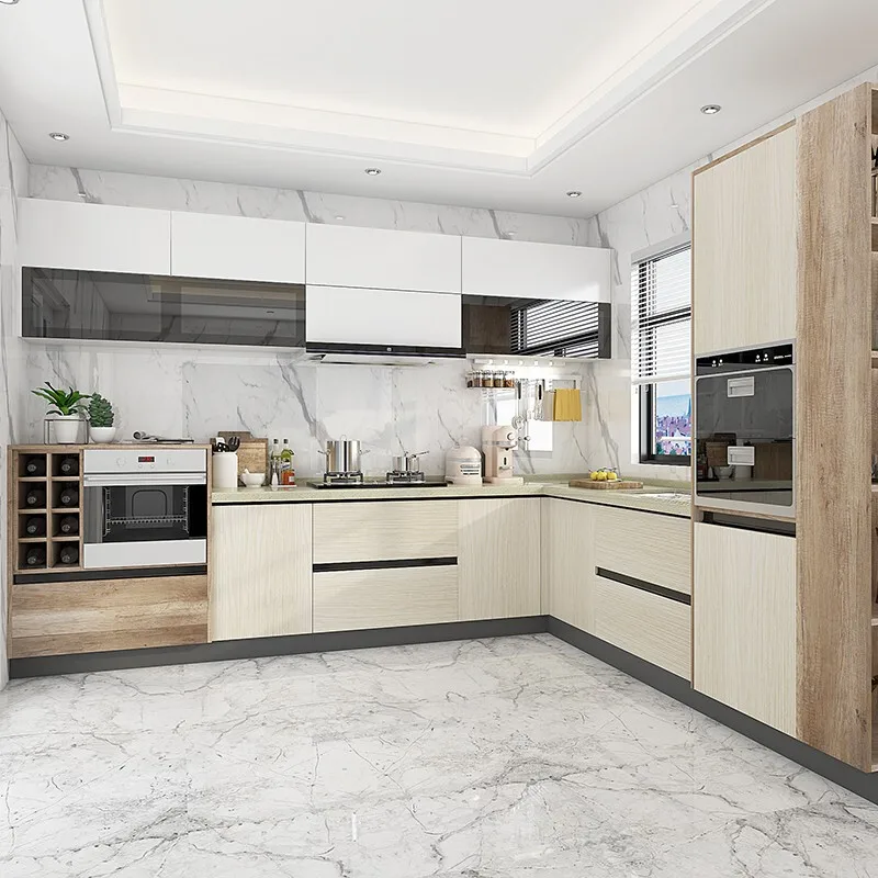 Modern Ready To Assemble Modular Style White kitchen furniture solid wood kitchen cabinet cupboard sets kitchen cabinet model