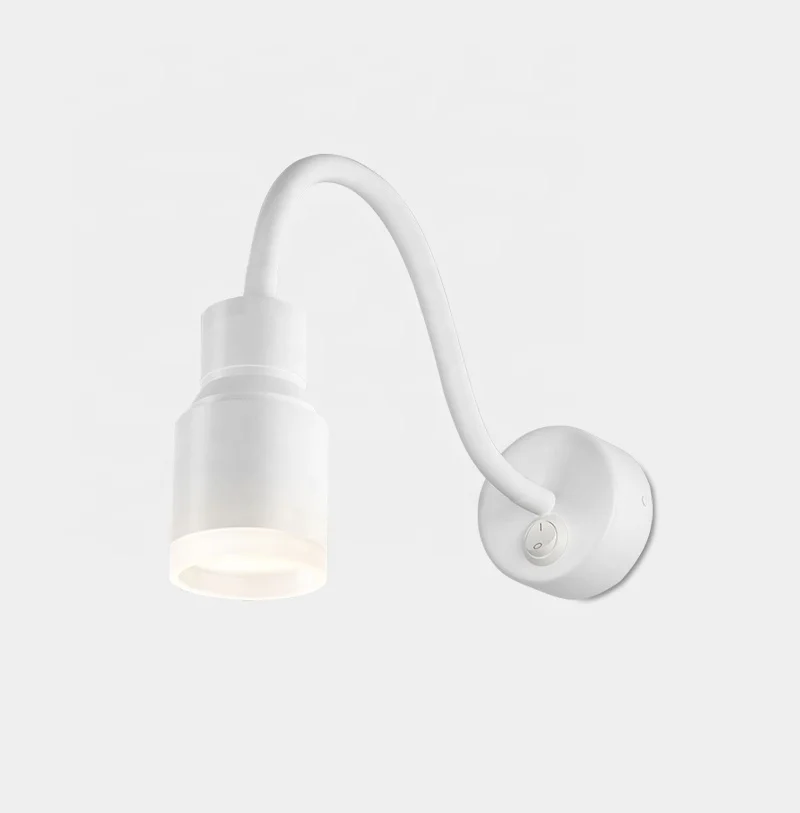 LED 7w modern indoor hotel flexible gooseneck sconce wall lamp bracket bedroom reading wall light