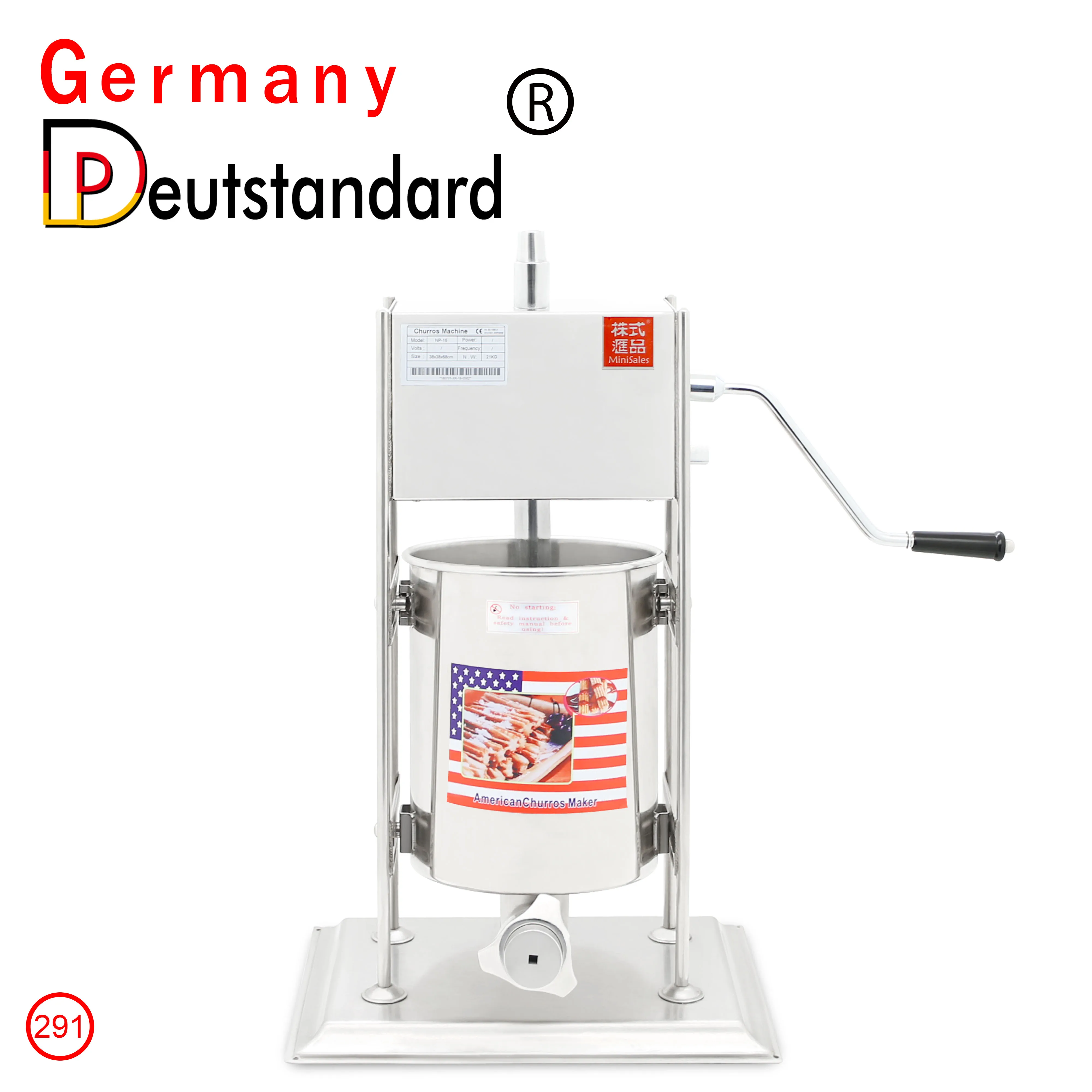 maquina de churros 10 Liter spain manual churros maker machine with 5 sets of mold