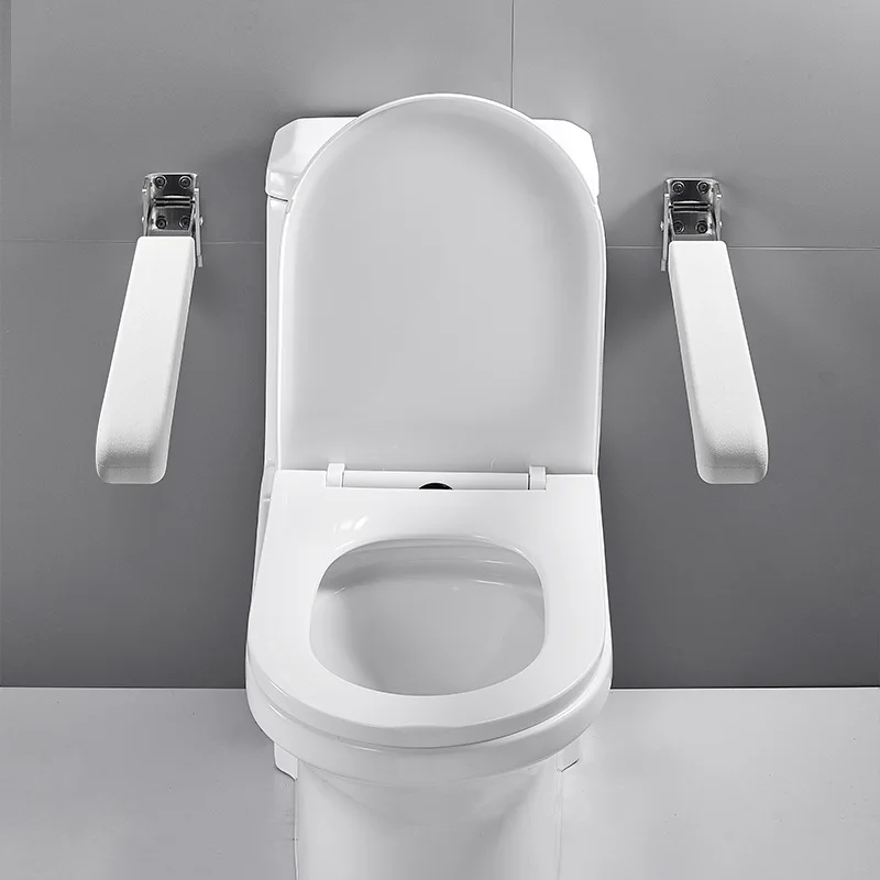 Elderly disabled decorative safety foldable handicap u shape wall mounted stainless steel folding handle grab bars for bathroom