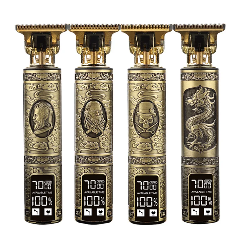 Vintage T9 Trimmer cortador de pelo Hair Mower 0mm Hair Cutter T blade Barber Machines Buddha Lcd  Barber Clippers