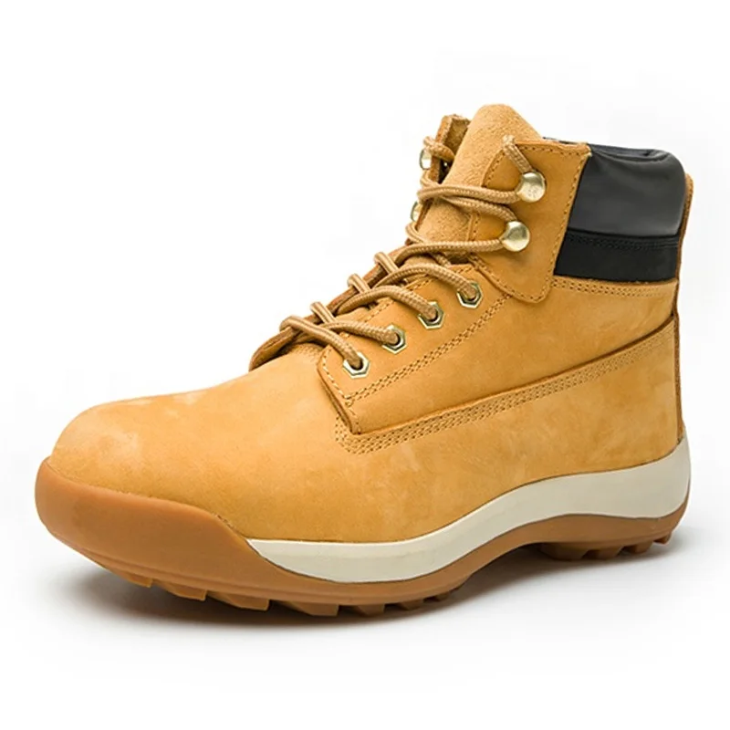 Men Insert Genuine Leather Anti Static Steel Toe Work Safety Boots Worker Safety Shoes High Ankle