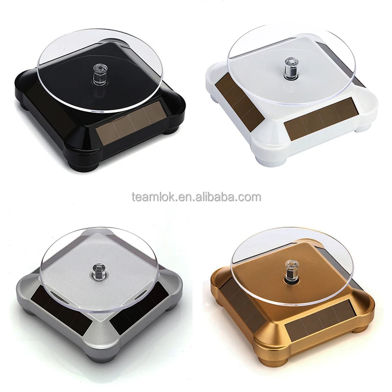 M8081hot selling 360 degree rotating battery powered rotating display stand cell phone Solar Turntable Display