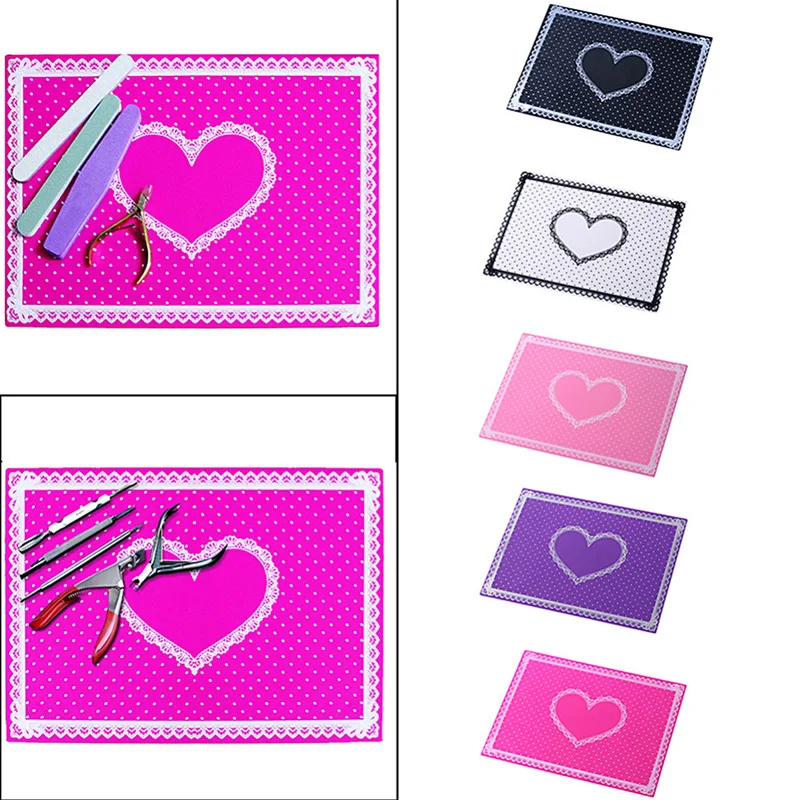 2022 professional Silicone Nail Art Mat foldable Washable mat Arm Rest Nail Pillow Manicure for nail polish remover