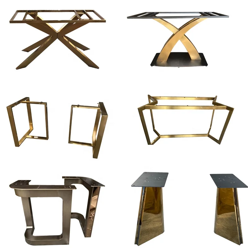 Gold Table Legs Stainless Steel Table Base Customized Home Metal Legs for Furniture Bench Coffee Dining Furniture Table Legs