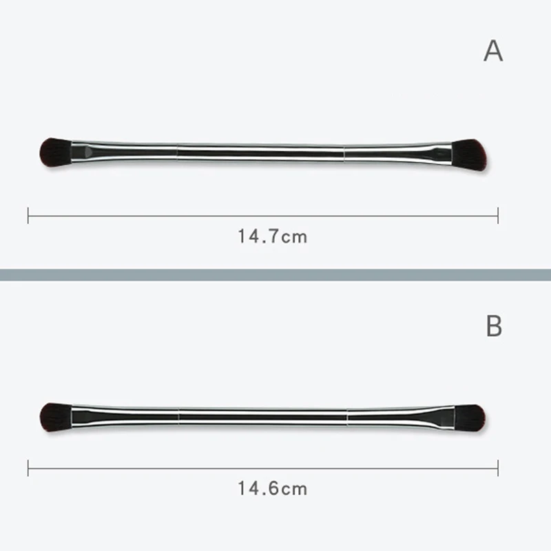 Silver Handle Double Sided Synthetic Hair Eye Shadow Concealer Brush Single Cosmetic Tool Makeup High Light Brush