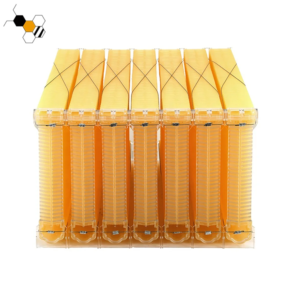 Honey Comb Box Cassette Frame 7Pcs Automatic Self-Flowing Honey Flowing Bee Hive Frames