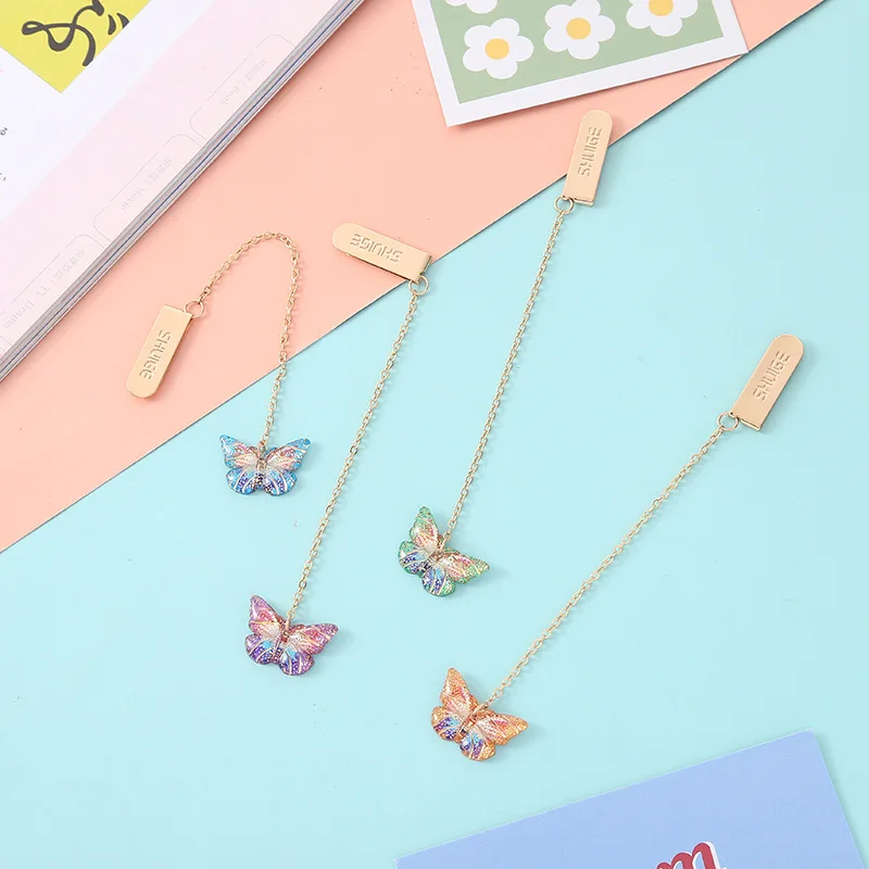 Custom Cute personalized Butterfly Acrylic Bookmark with Metal Pendant
