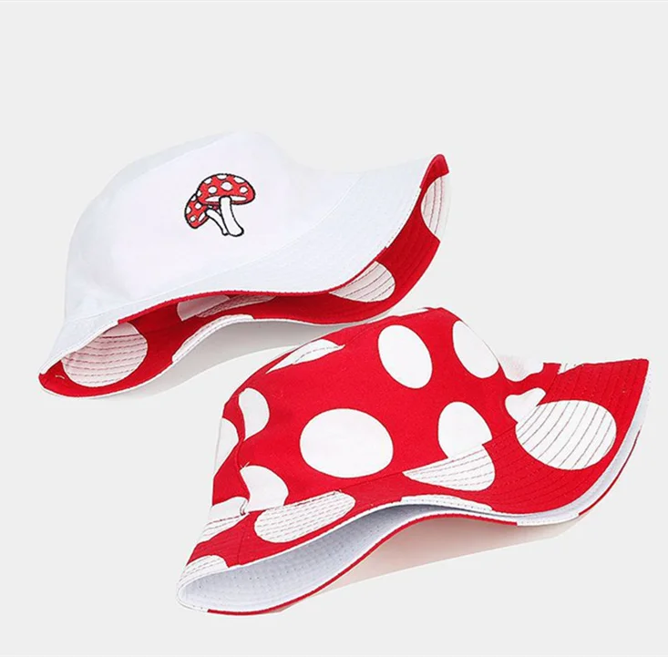 New Fashion Trendy Bucket Hat Reversible Custom Printing Embroidery Dot Cap for Adult Kids