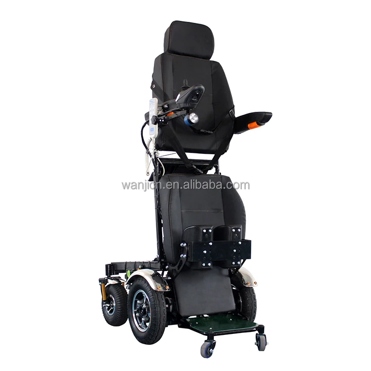Front-Wheel Drive Motor Electric Wheel Chair/ Power Standing Up Wheelchair For Handicapped Black Rehabilitation Therapy Supplies