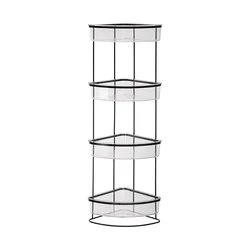 4-tier corner rack Bathroom Storage Organizer Shelf with  PS Box Telescopic Freestanding Bathroom Rack