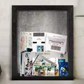 Black Top Loading Wood Deep Shadow Box Ticket Memory Shadow Box