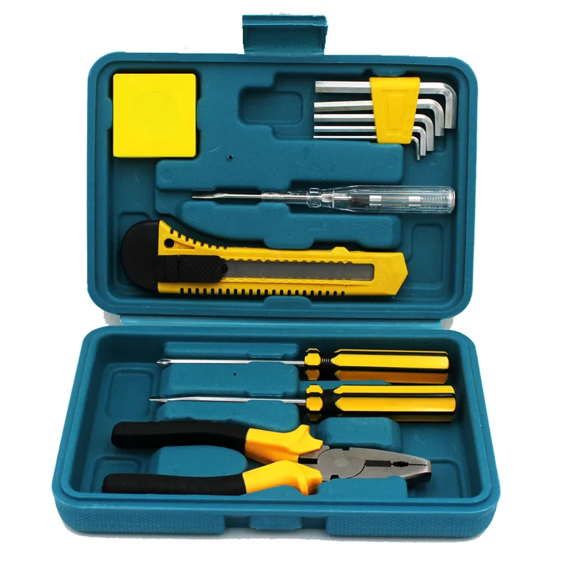 12PCS Tool Sets Professional Box Hard Case Household Metal Fully Equipped Home Tool Box