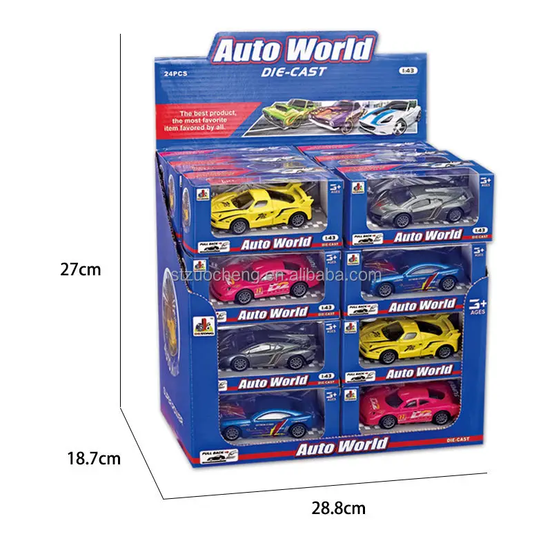 Wholesale escala 1:43 model cars diecast Mini Alloy Racing Pull-back Vehicle Model Car For Kids