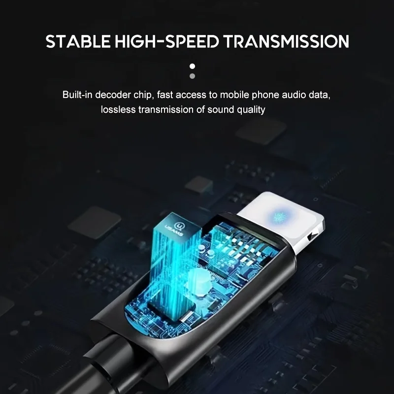 Premium FOR Light to Aux Cable for Phone 3.5 mm Headphone Home / Car Stereo Speaker and More 1M