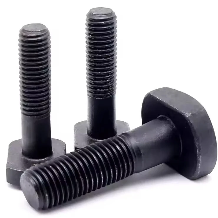 High-Strength T-Type GB37 Plate Bolts Class 8.8 Blackened Screws with Plate Groove High-Strength Blackening T-Type Screw