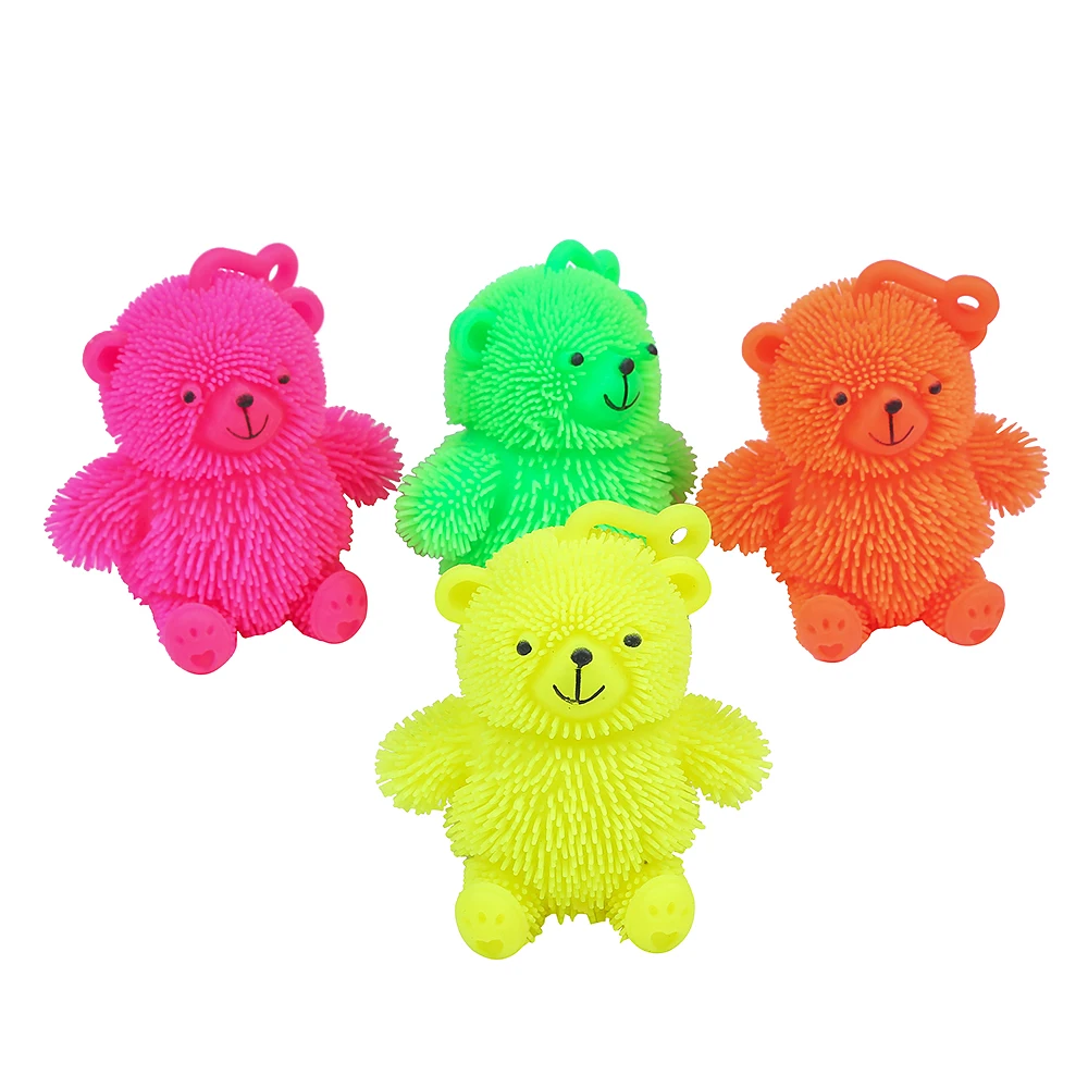 Hot sale fun cute wholesale squeeze toy luminous colorful bear fidget toys for kids other toys