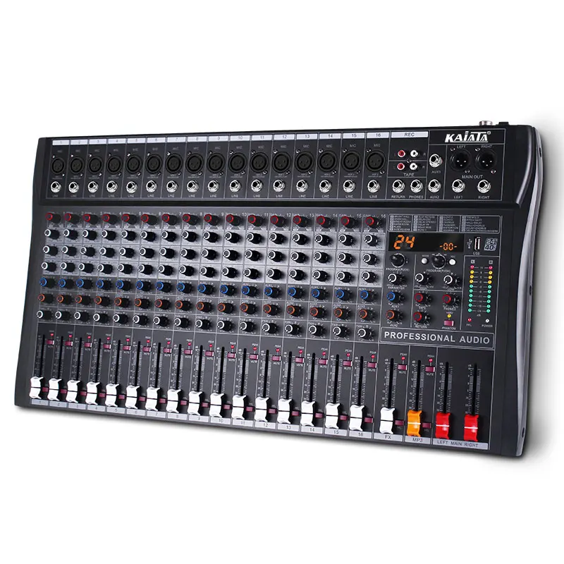 KAIKA RX16-5  16-channel Professional sound Audio Console mixer 24 DSP Effector Stage controller Digital DJ Audio Mixer
