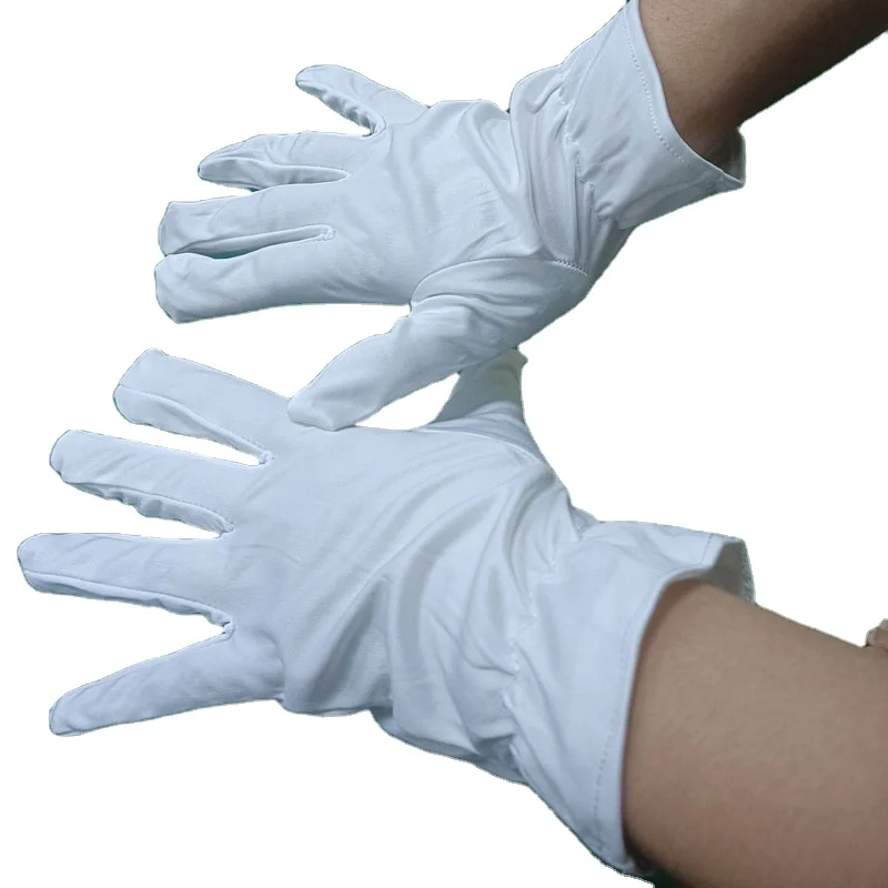 White Soft Lint Free Microfiber Jewelry Polishing Inspection Working Gloves For Handling Jewelry Watch Accessories