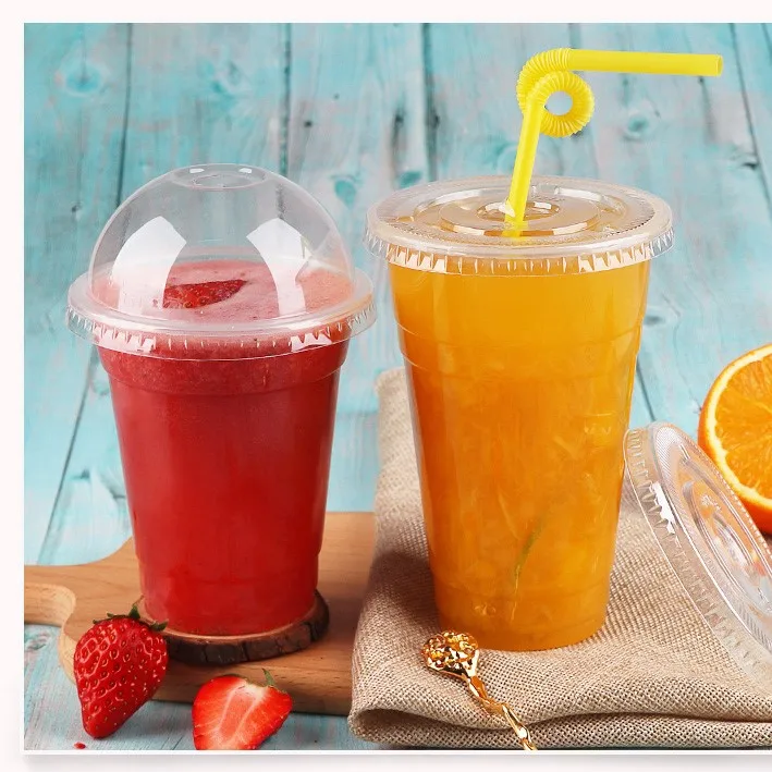 
16oz logo printed disposable Clear PET Milkshake Plastic Cups 