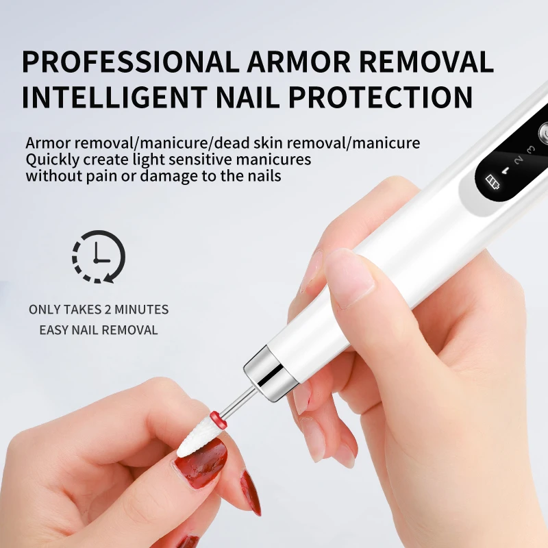 Wireless Rechargeable Professional Manicure File Set Portable Nail Drill   Electric Gel Nails Sander Polishing Machine