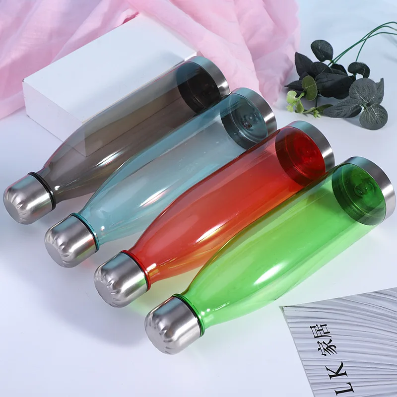 Personalized Stainless Steel Lid Clear Water Bottle Plastic Half Gallon Botella De Agua Deportiva Drink Bottle Borraccia