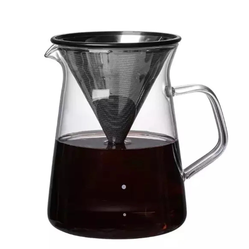 Heat resistant coffee pot high borosilicate glass coffee set with filter cold extraction pot hand brew coffee pot wholesale