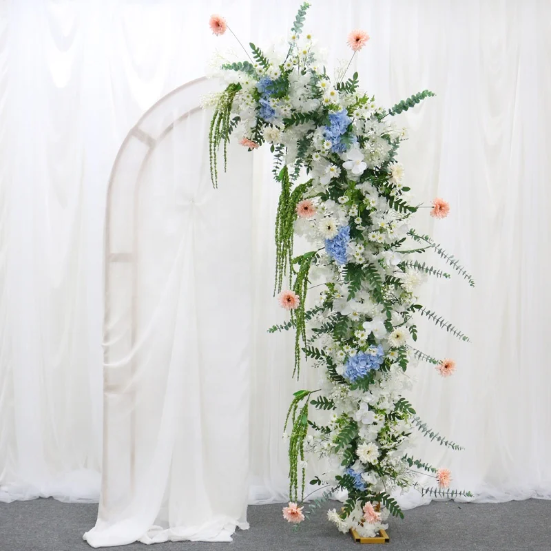 Daisy Gypsophila Orchid Eucalyptus Leaves Wedding Arch Decor Artificial Flower Row Arrangement Event Party Hang Floral