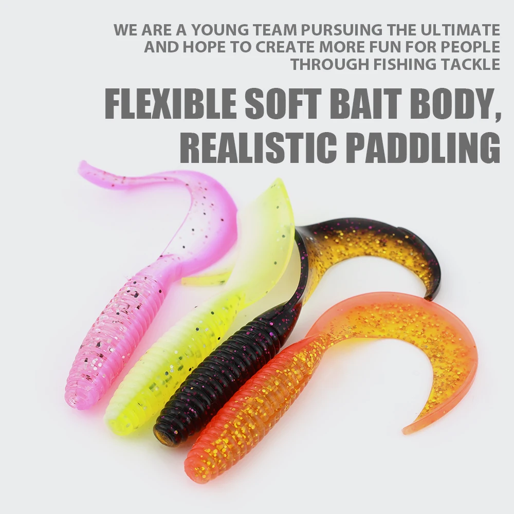 15pcs/bag 30pcs/box LUSHAZER grub worm lure7cm 2g soft bait softplasticlure lures