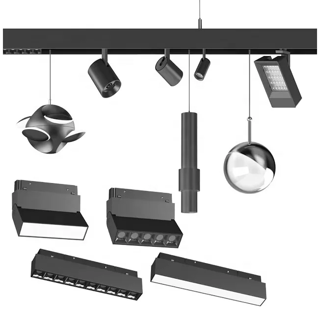 Cobb track lighting system LED ceiling magnetic track light grid point adjustable aluminum shell