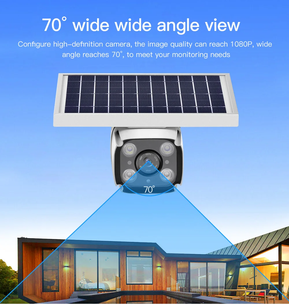 2MP WiFi camera 3G/4G SIM Voice Intercom Solar Panel Low Power Battery Color Night Vision Waterproof Outdoor IP Camera
