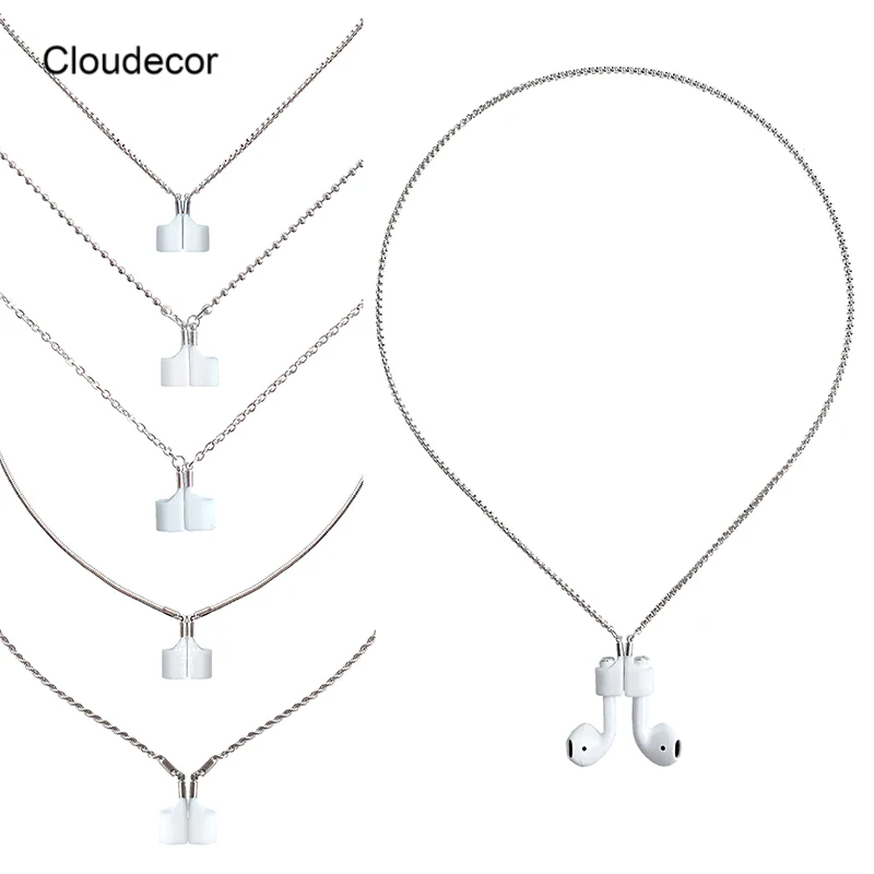 Спортивные металлические наушники из нержавеющей стали, беспроводная цепь для наушников Airpods, магнитный держатель, подходит для использования универсально для мужчин и женщин