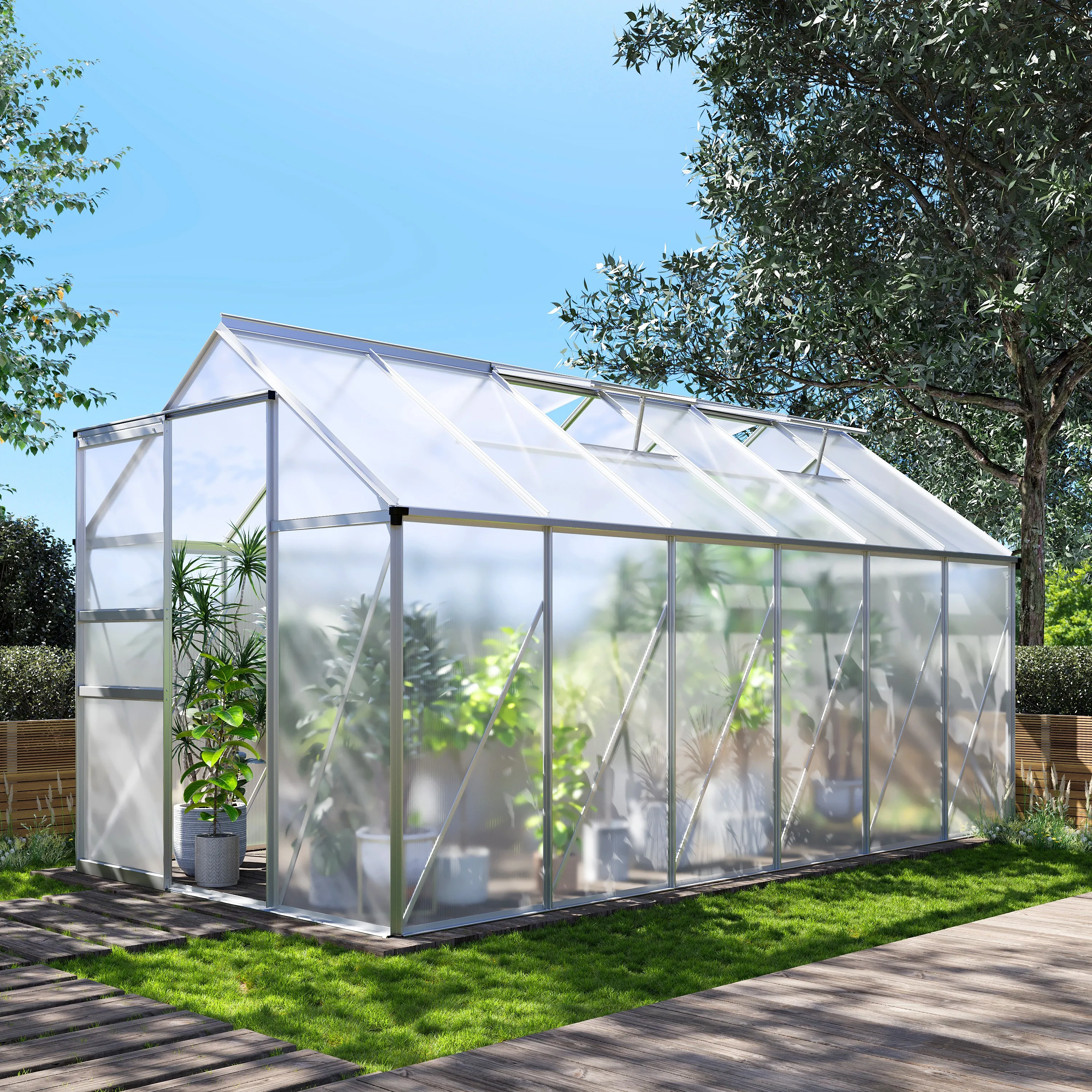 Plant protection Garden Aluminium Greenhouse Structure Polycarbonate Greenhouse Kit with aluminum frame