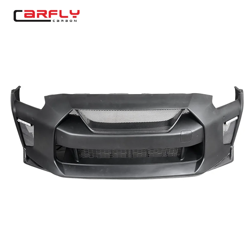For Nissa n GTR R35  Carbon Fiber Front Bumper With front lipand hood for  2017 2018