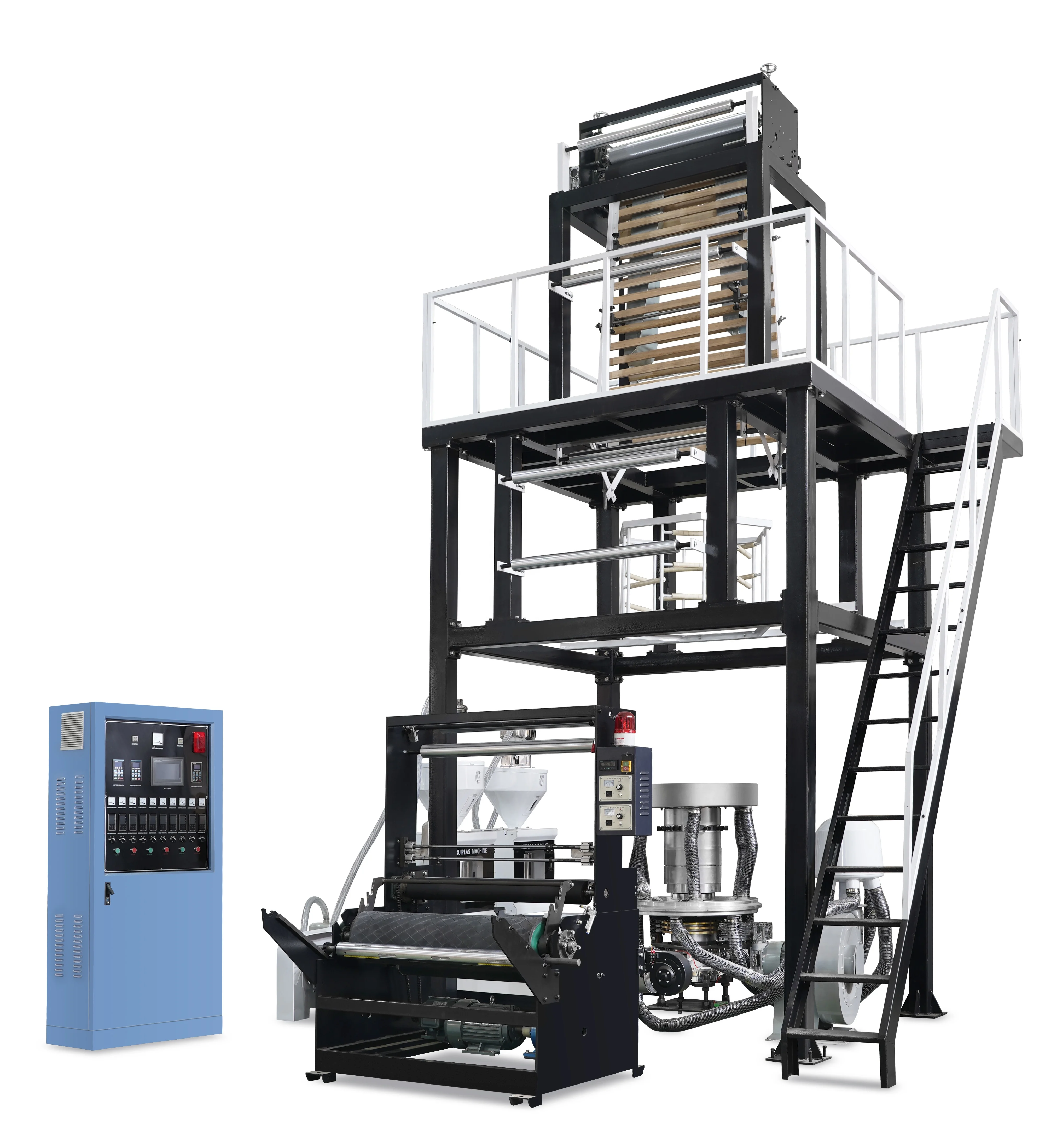 
2 layer high speed co-extrusion double color film blowing machinery stripes 