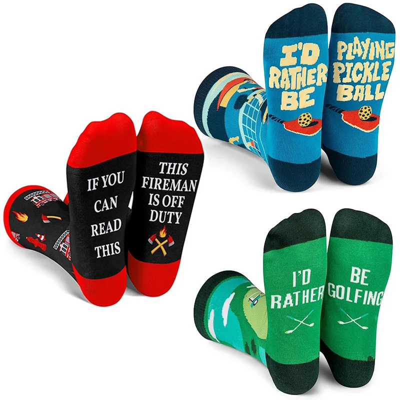 Casual Cotton men colorful socks New Colorful  Creative Happy Socks Wholesale high quality funny pickleball golf socks