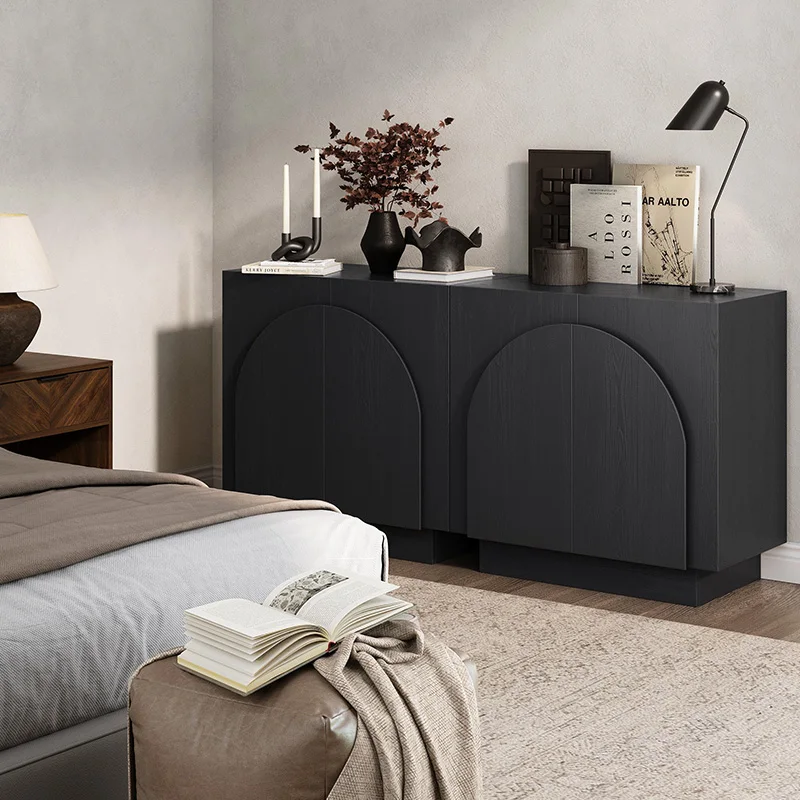 Nordic furniture living room furniture storage cabinet sideboard black wood living room cabinet