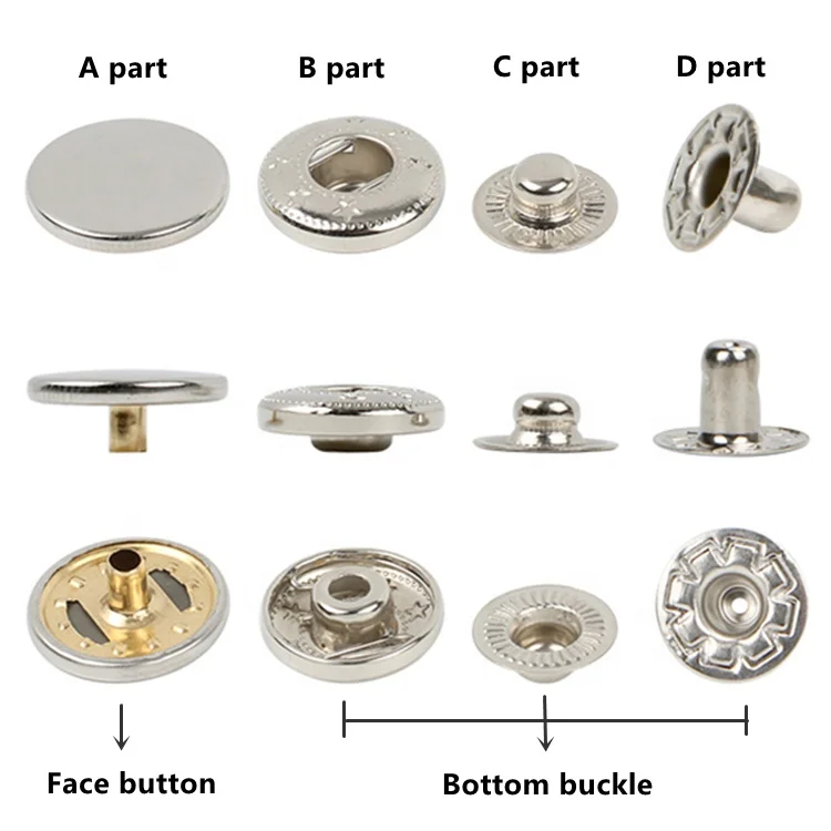 
OEKO-Tex 100 Customized Brass Sustainable snap Factory Direct Custom Nickel free Black Gold Brass Snap buttons for clothes 