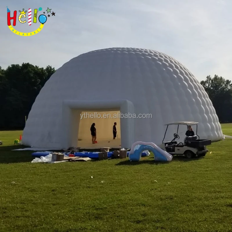 white inflatable dome air tent with led light, inflatable yurt tent, inflatable airdome for sale