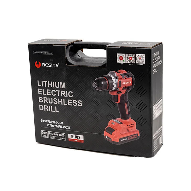 20V  60N.m Portable Brushless Lithium Electric Impact Drill 13mm Rechargeable Battery Cordless Electric Screwdriver